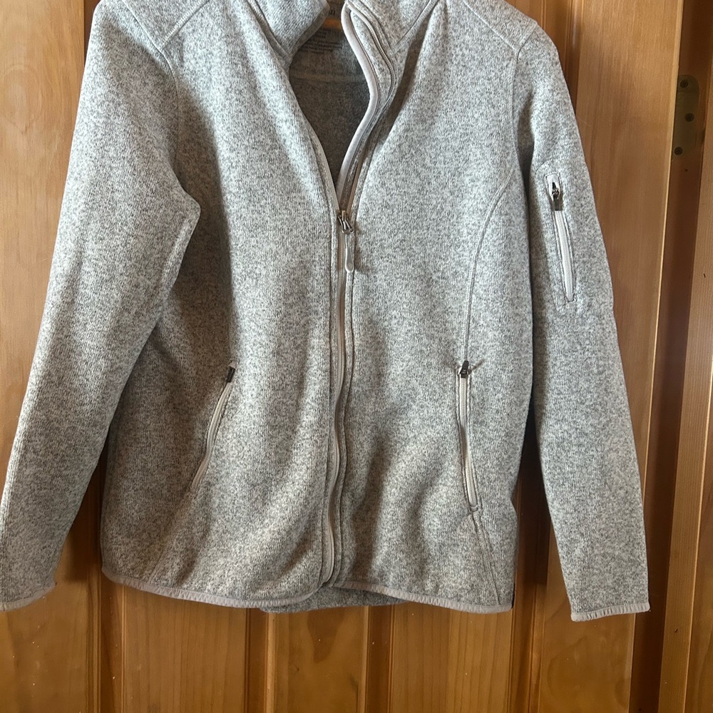 L.L. Bean Heather Gray Fleece Jacket Full Zip